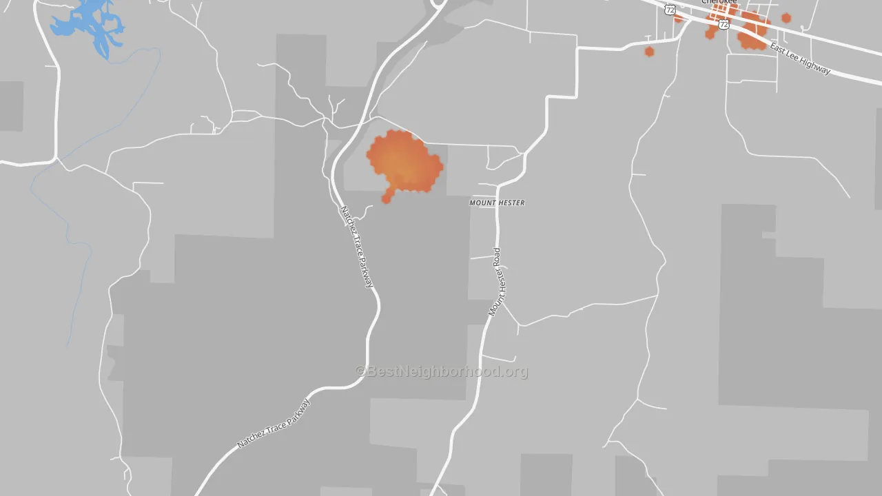 Bike Grade map of Mount Hester, AL
