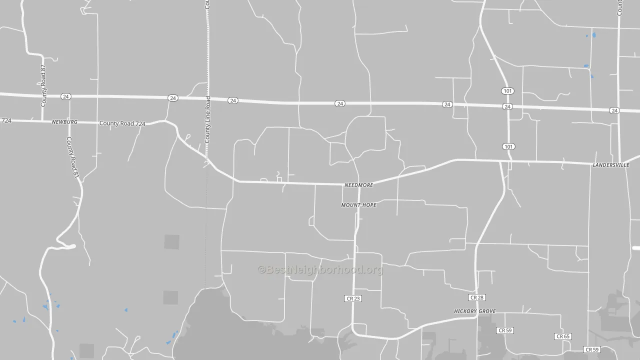 Bike Grade map of Mount Hope, AL