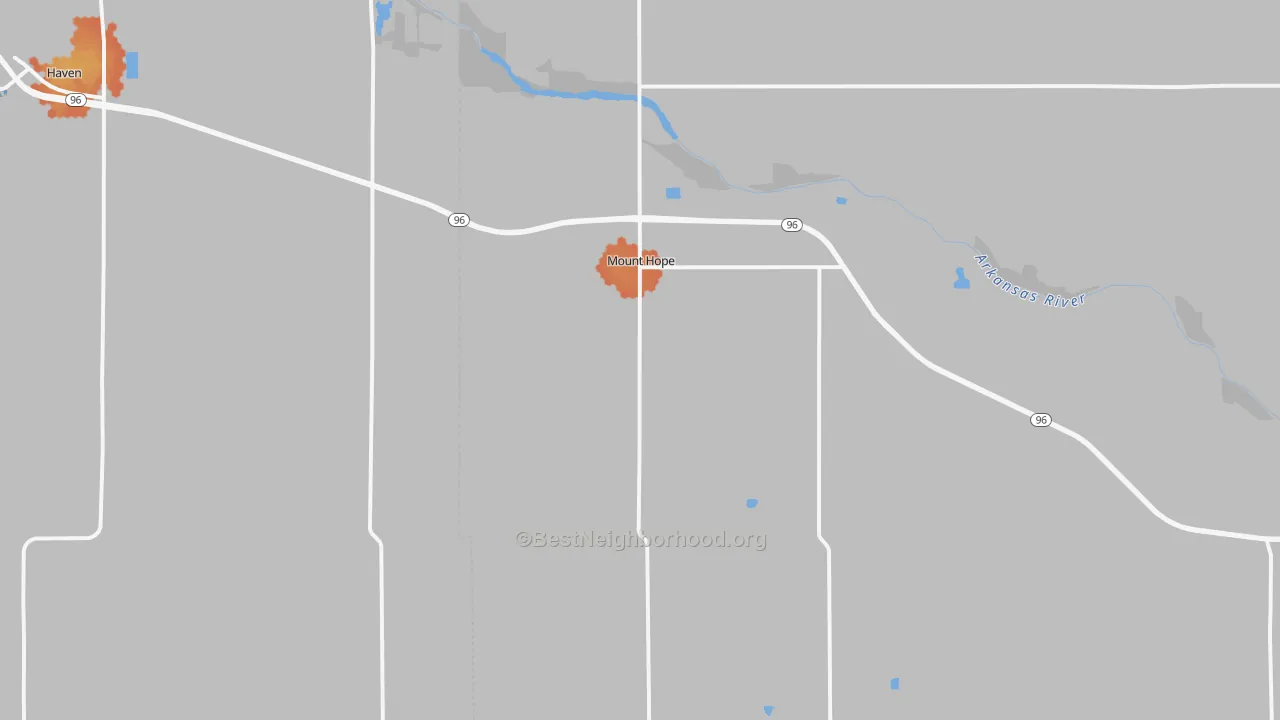Bike Grade map of Mount Hope, KS