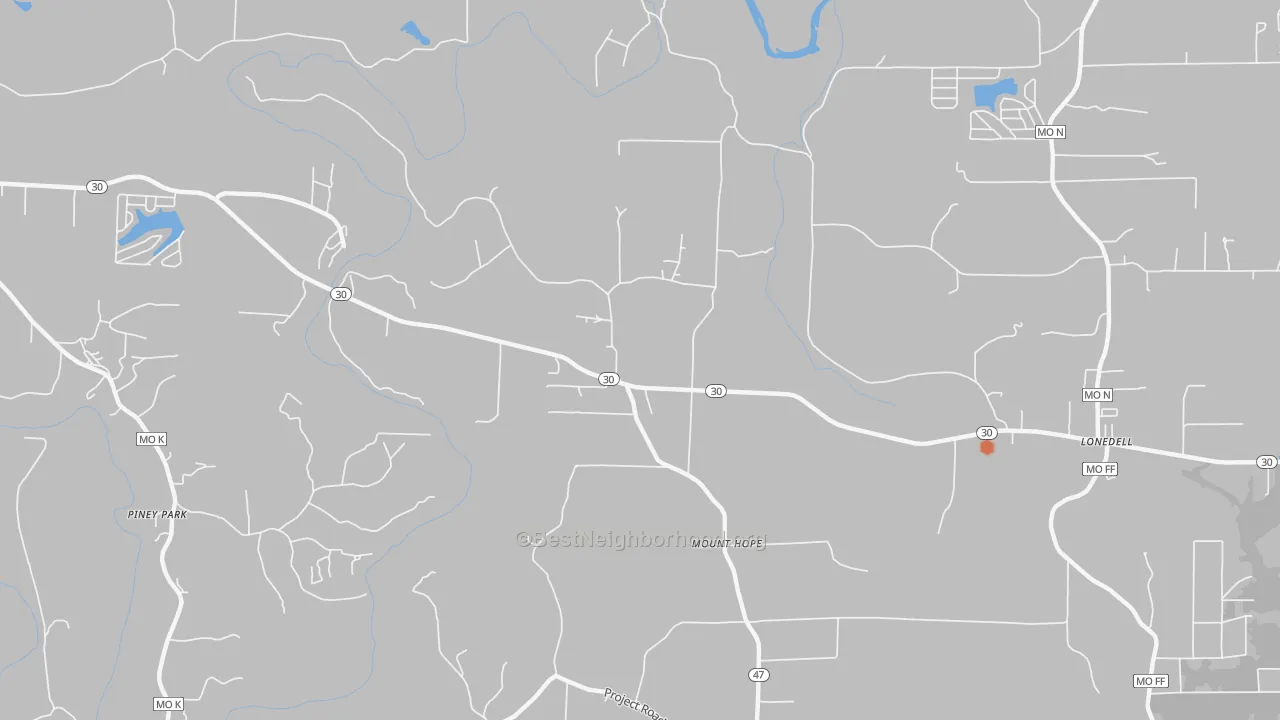 Bike Grade map of Mount Hope, MO