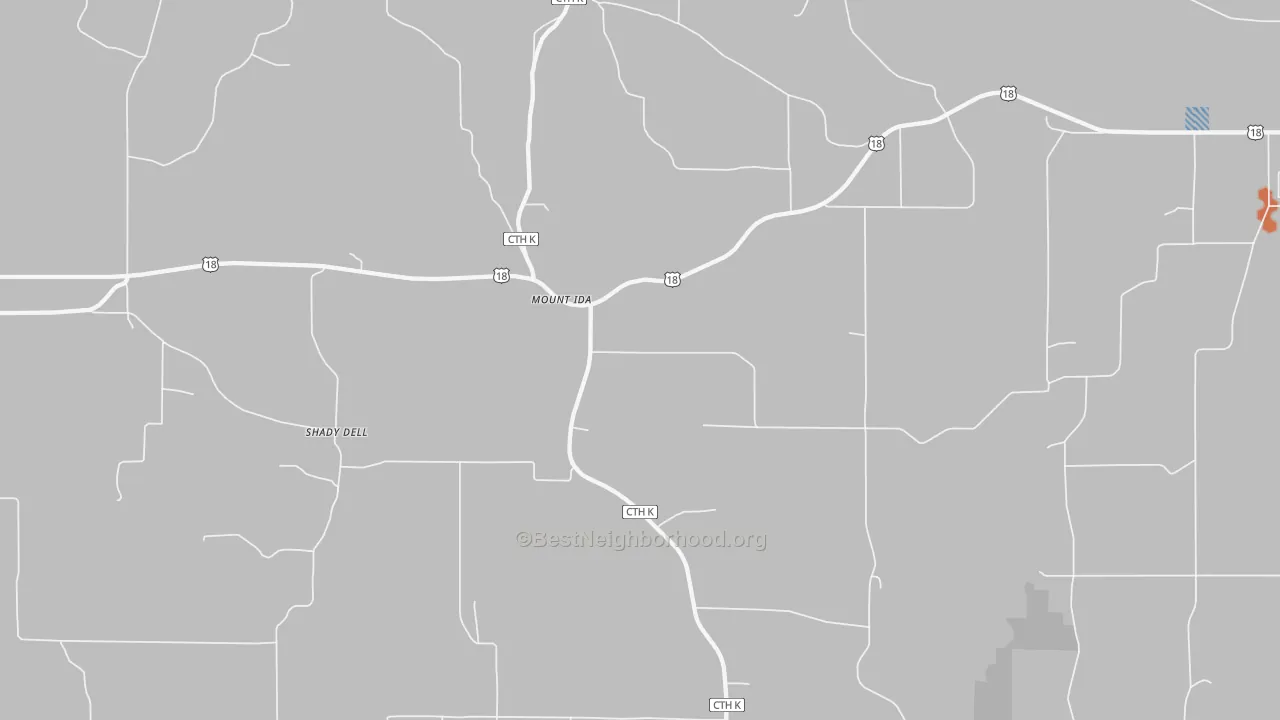 Bike Grade map of Mount Ida, WI