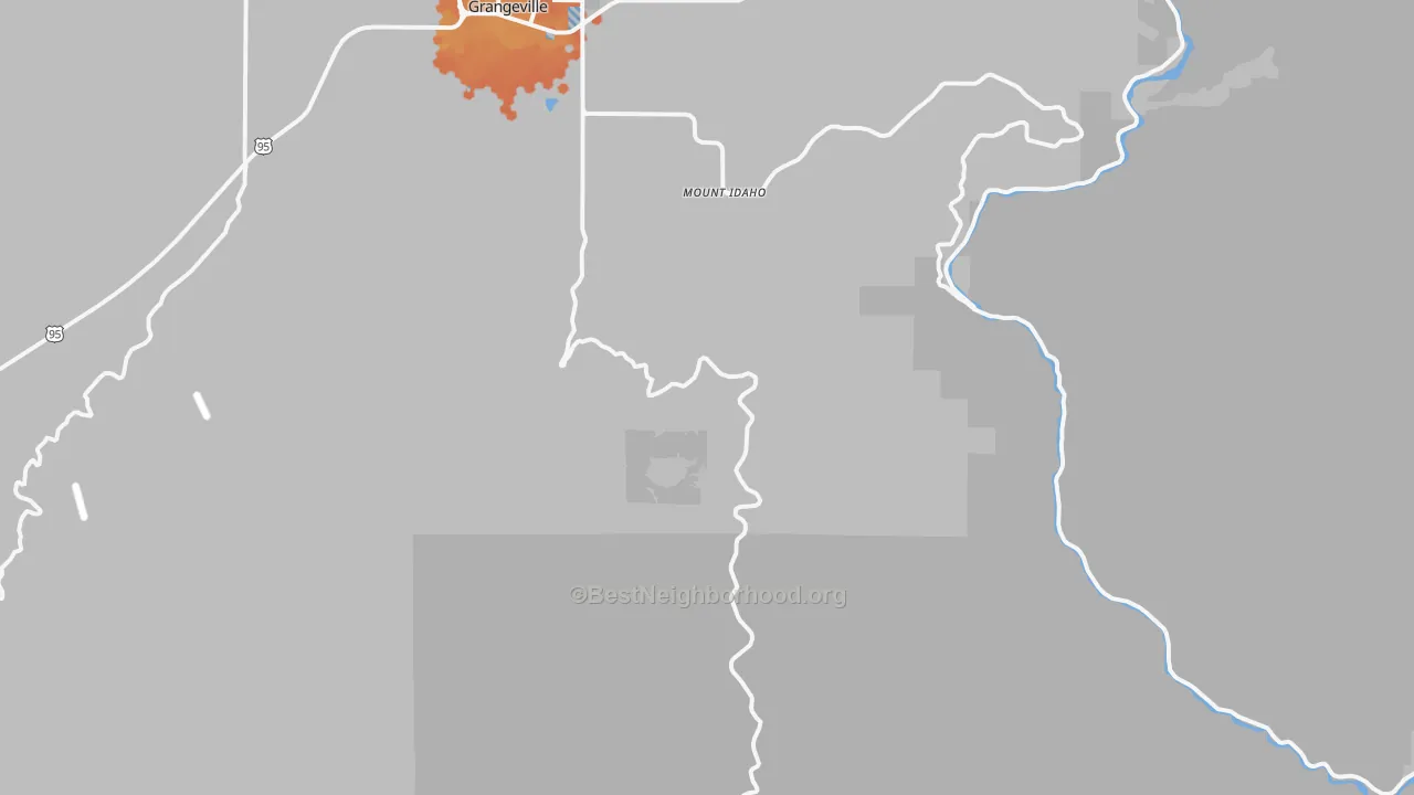 Bike Grade map of Mount Idaho, ID