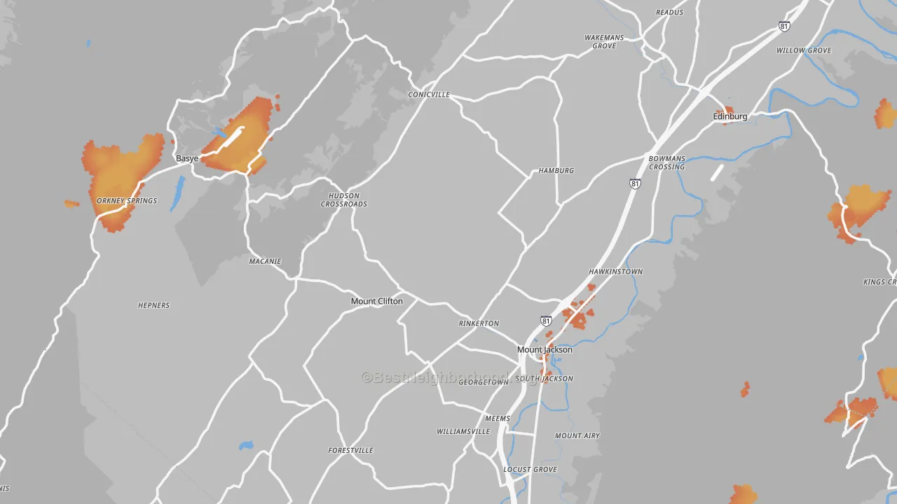 Bike Grade map of Mount Jackson, VA