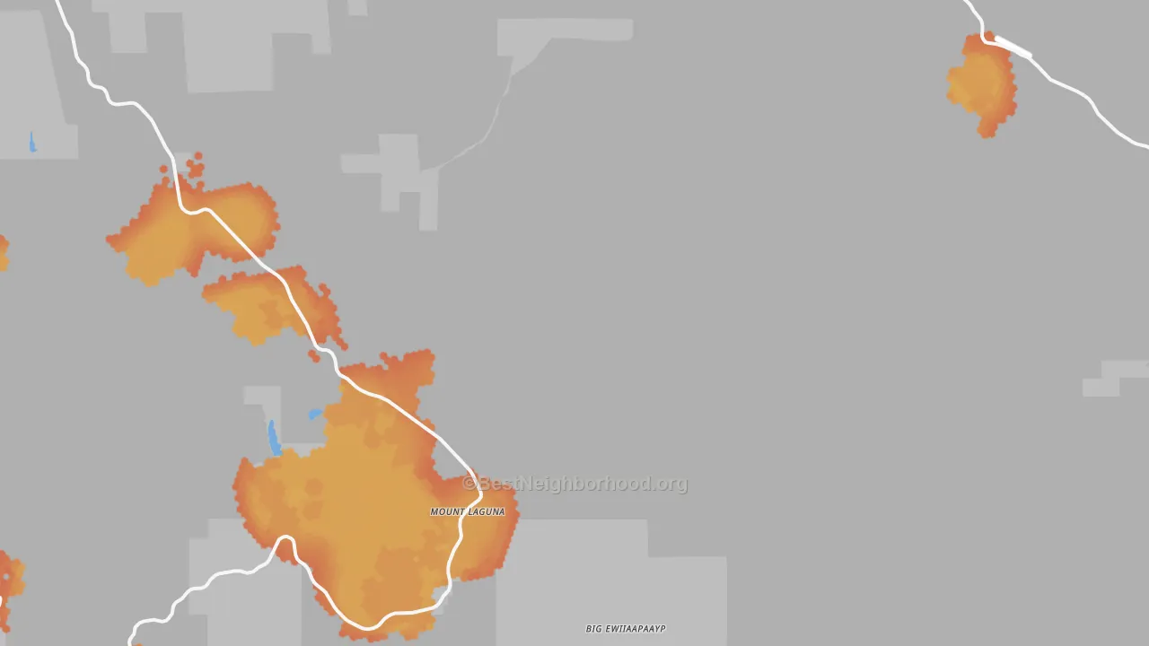 Bike Grade map of Mount Laguna, CA