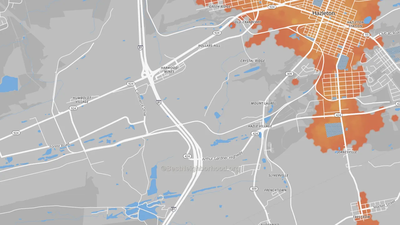 Bike Grade map of Mount Laurel, PA