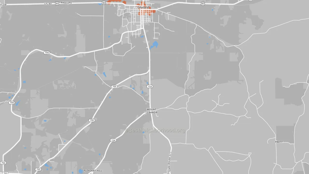 Bike Grade map of Mount Lebanon, LA