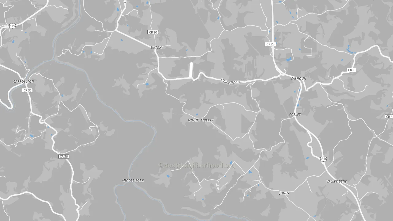 Bike Grade map of Mount Liberty, WV