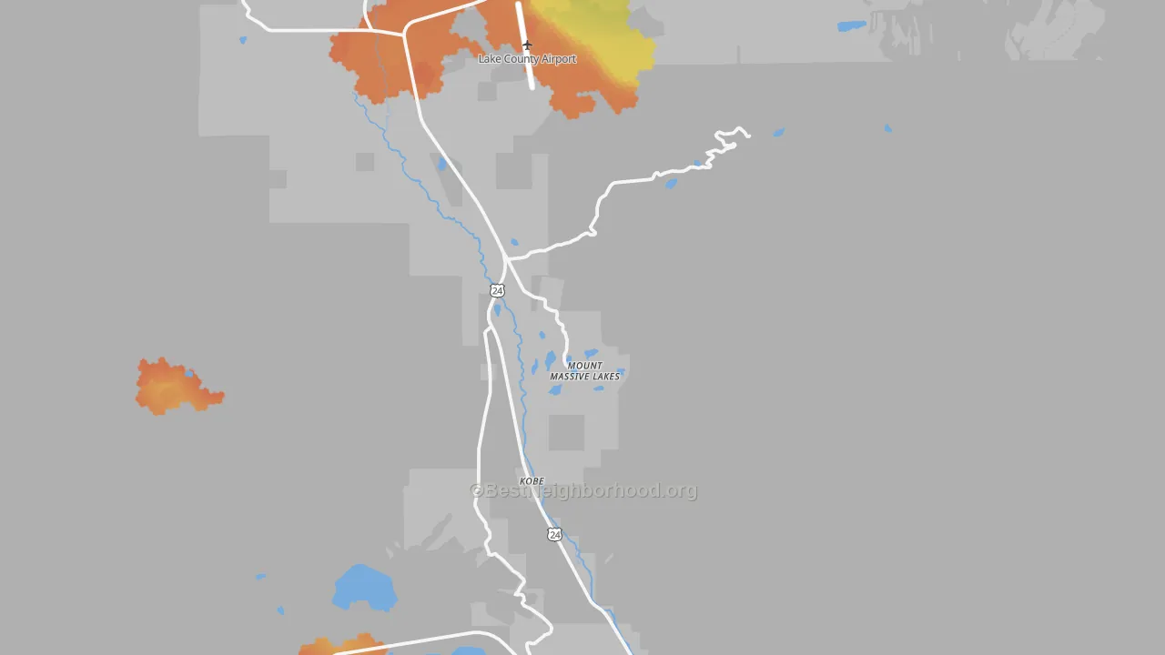 Bike Grade map of Mount Massive Lakes, CO