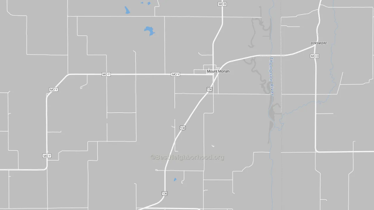Bike Grade map of Mount Moriah, MO