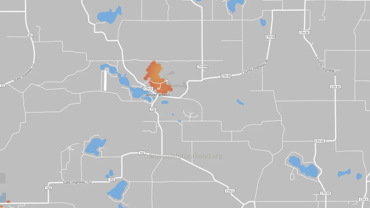 Bike Grade map of Mount Morris, WI