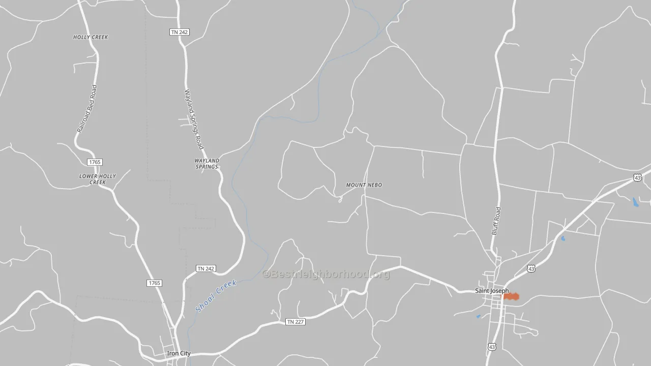 Bike Grade map of Mount Nebo, TN