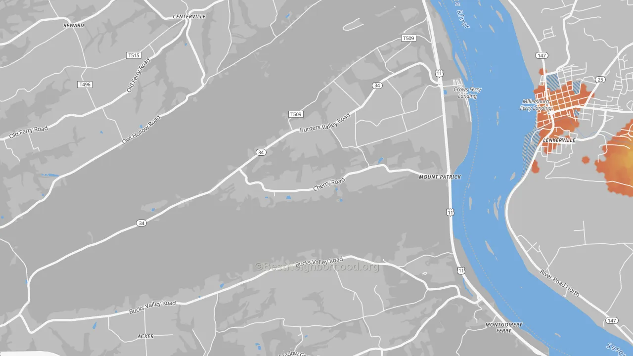Bike Grade map of Mount Patrick, PA