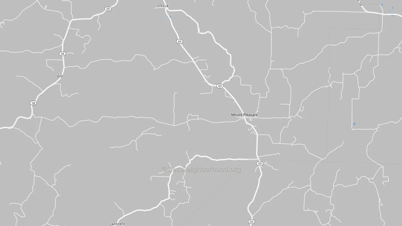 Bike Grade map of Mount Pleasant, AR
