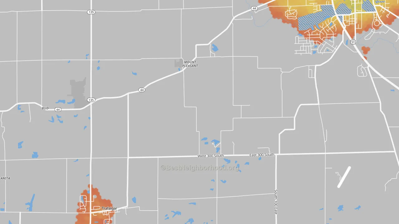 Bike Grade map of Mount Pleasant, IN