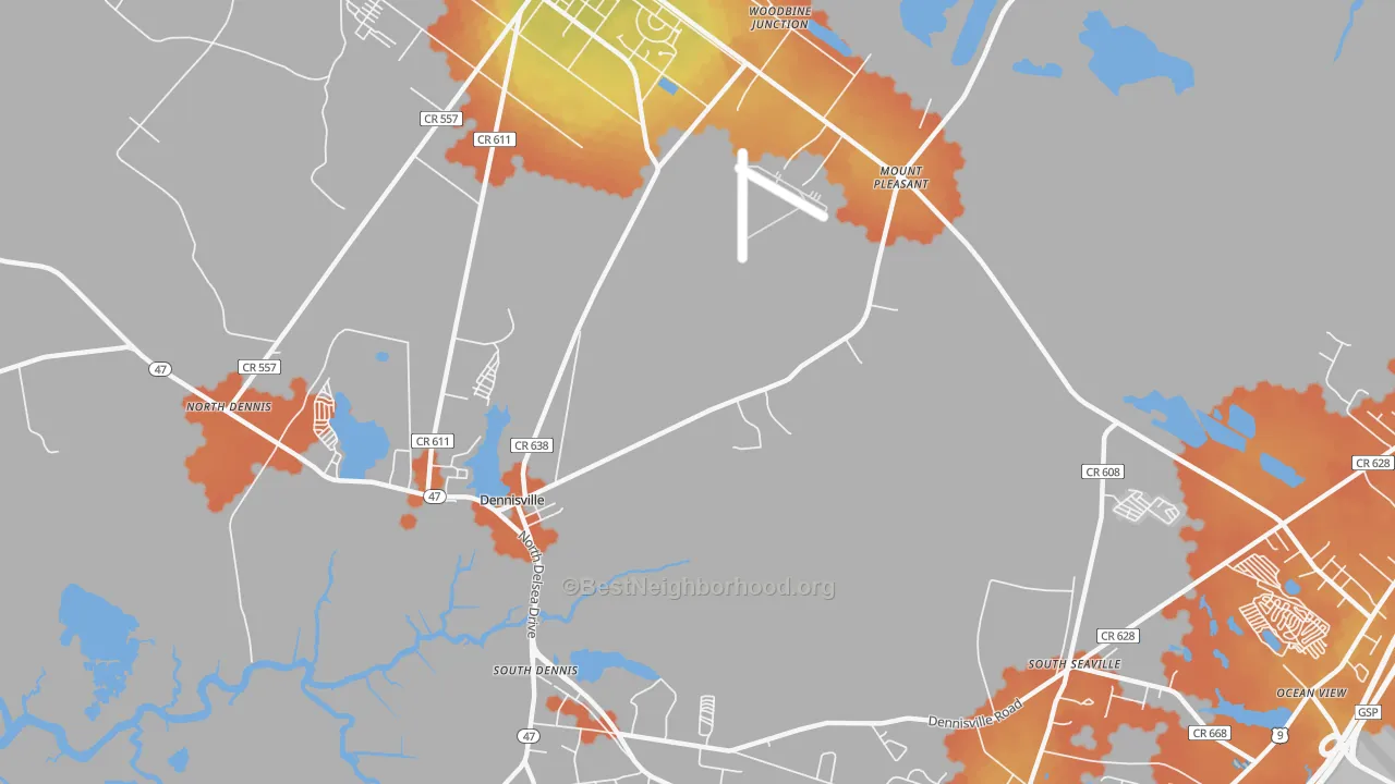 Bike Grade map of Mount Pleasant, NJ