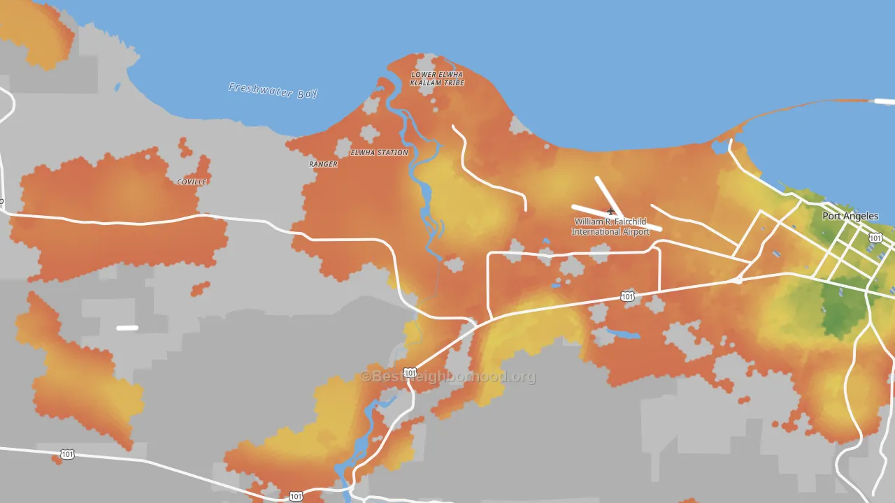 Bike Grade map of Mount Pleasant, WA