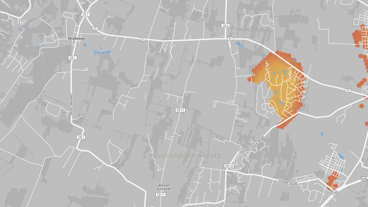 Bike Grade map of Mount Pleasant, WV