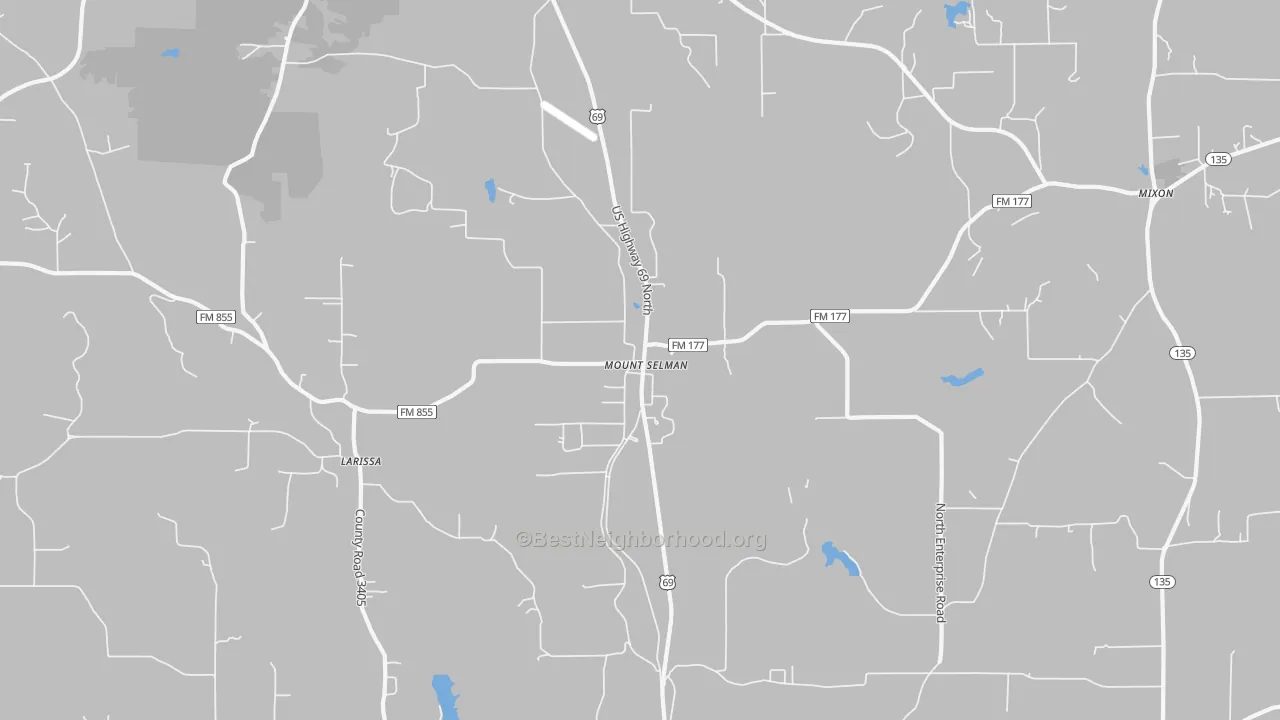 Bike Grade map of Mount Selman, TX