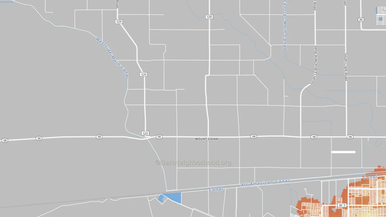 Bike Grade map of Mount Signal, CA