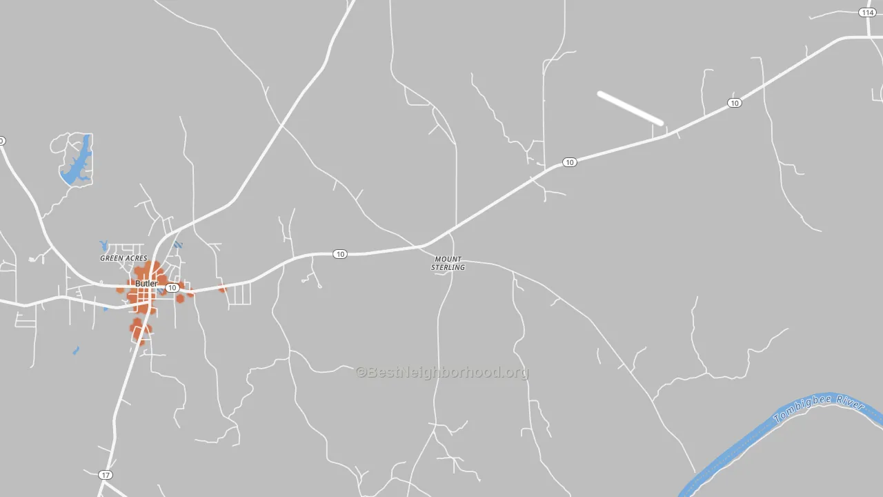 Bike Grade map of Mount Sterling, AL