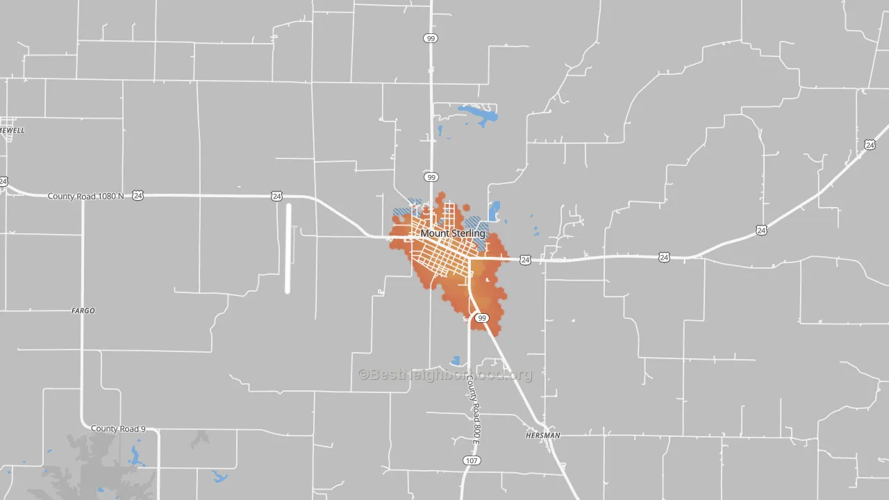 Bike Grade map of Mount Sterling, IL