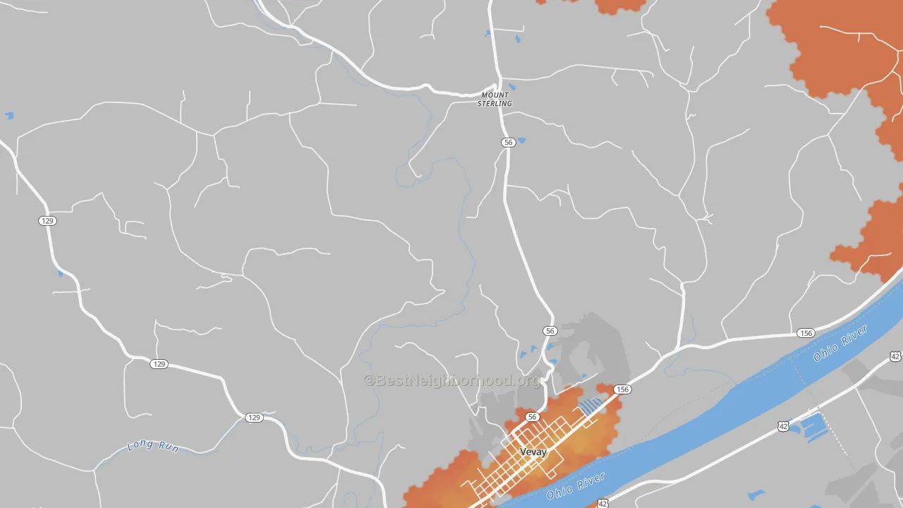 Bike Grade map of Mount Sterling, IN