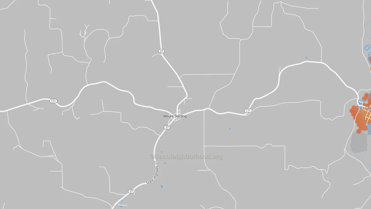 Bike Grade map of Mount Sterling, WI