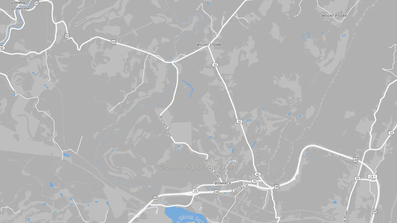 Bike Grade map of Mount Storm, WV