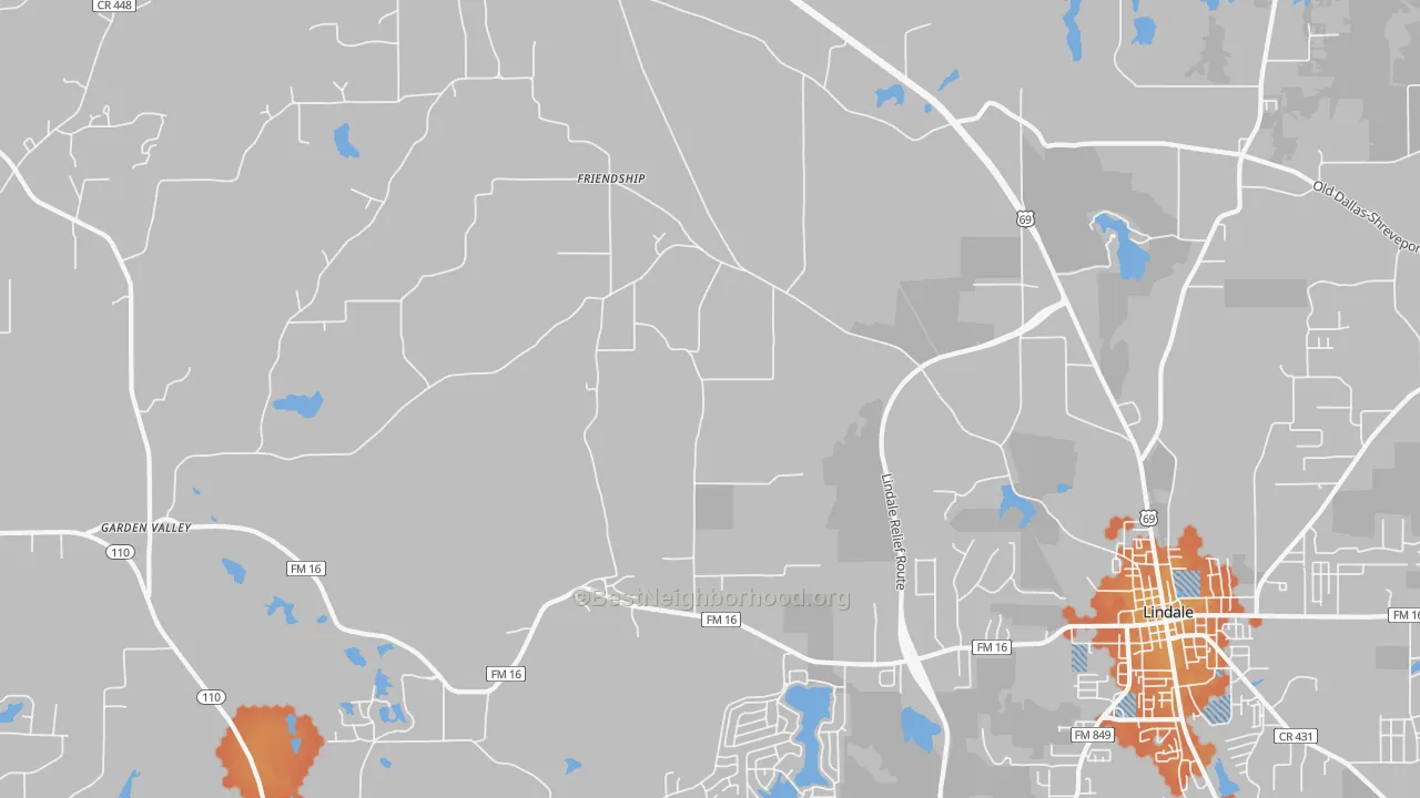 Bike Grade map of Mount Sylvan, TX
