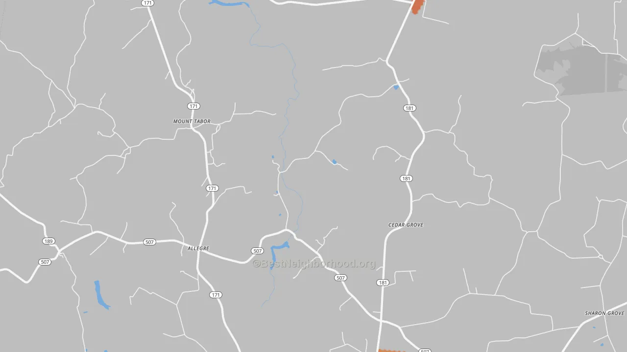 Bike Grade map of Mount Tabor, KY