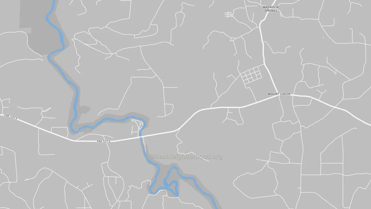Bike Grade map of Mount Union, TX