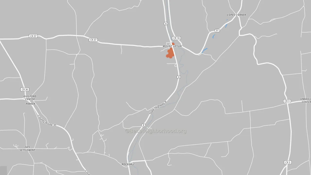 Bike Grade map of Mount Upton, NY