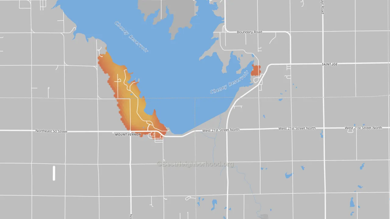 Bike Grade map of Mount Vernon, KS