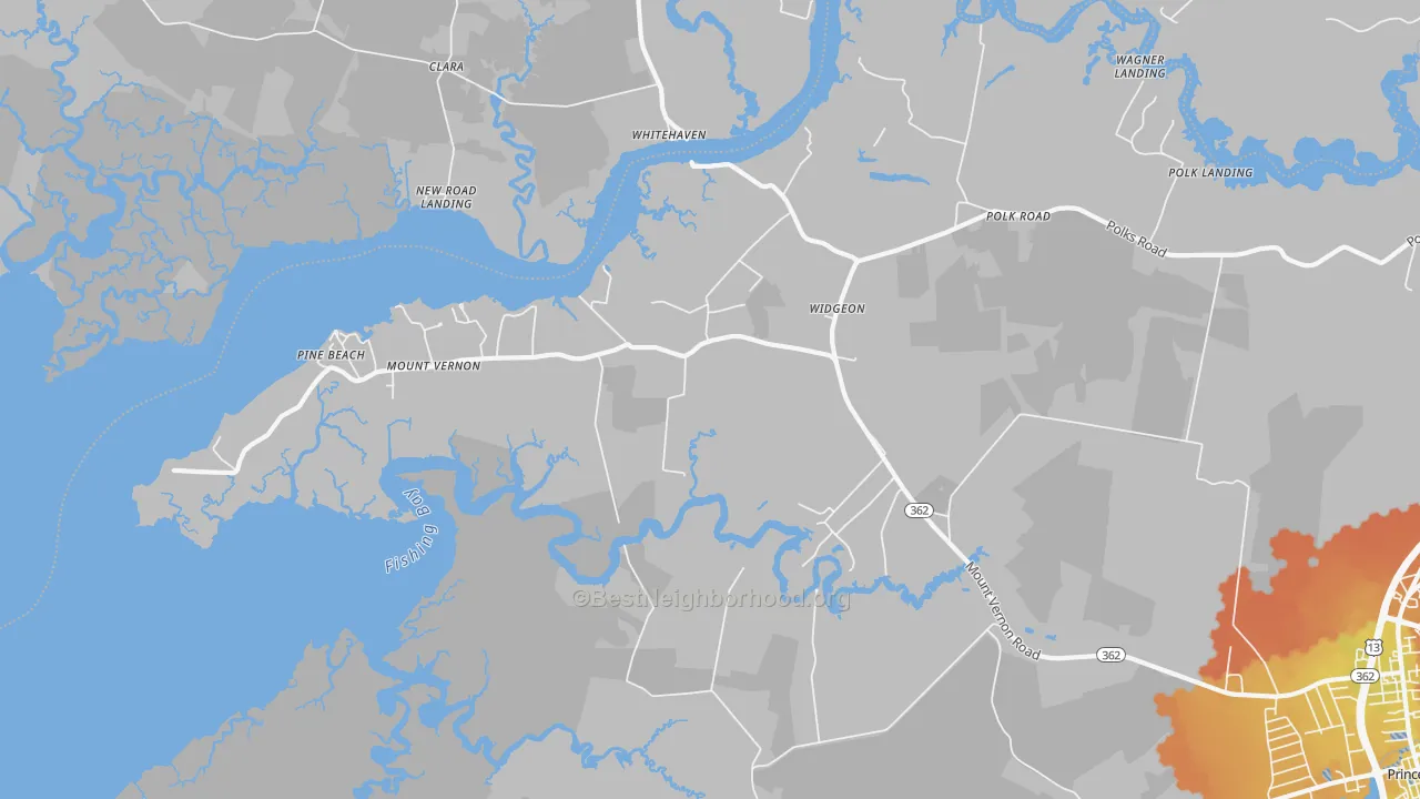 Bike Grade map of Mount Vernon, MD