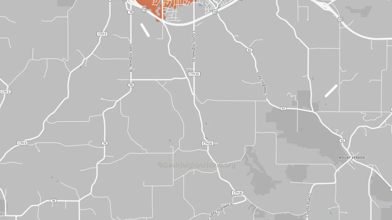 Bike Grade map of Mount Vernon, WI
