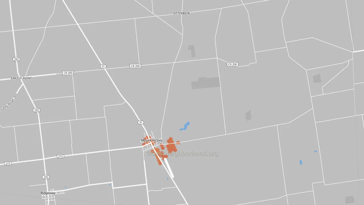 Bike Grade map of Mount Victory, OH