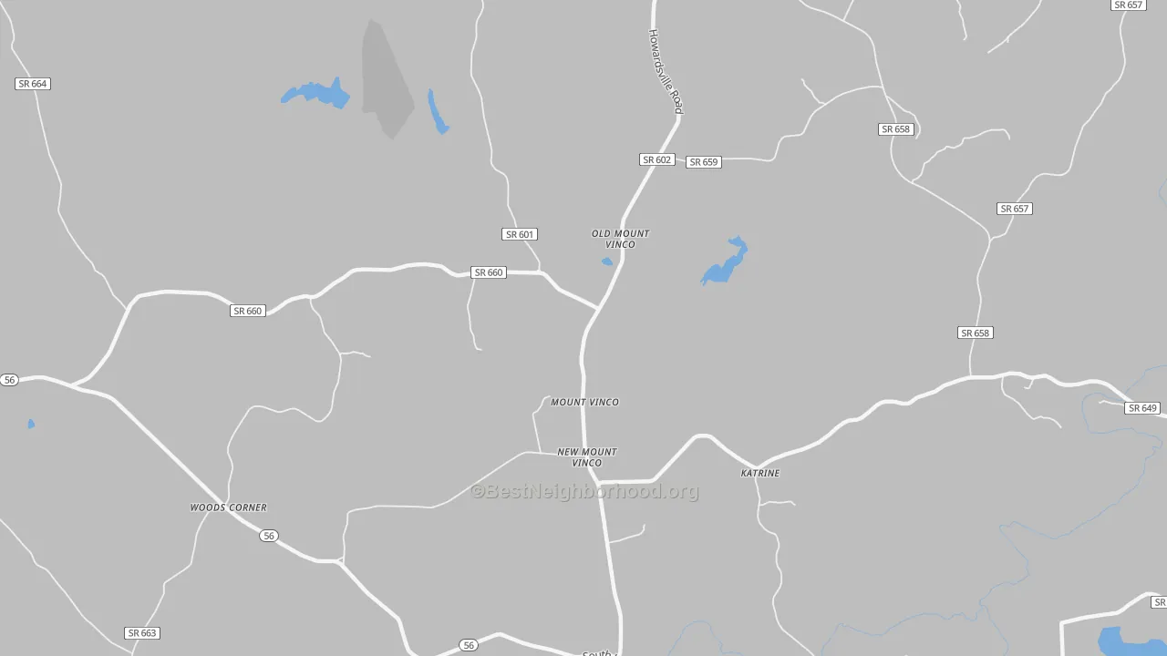 Bike Grade map of Mount Vinco, VA