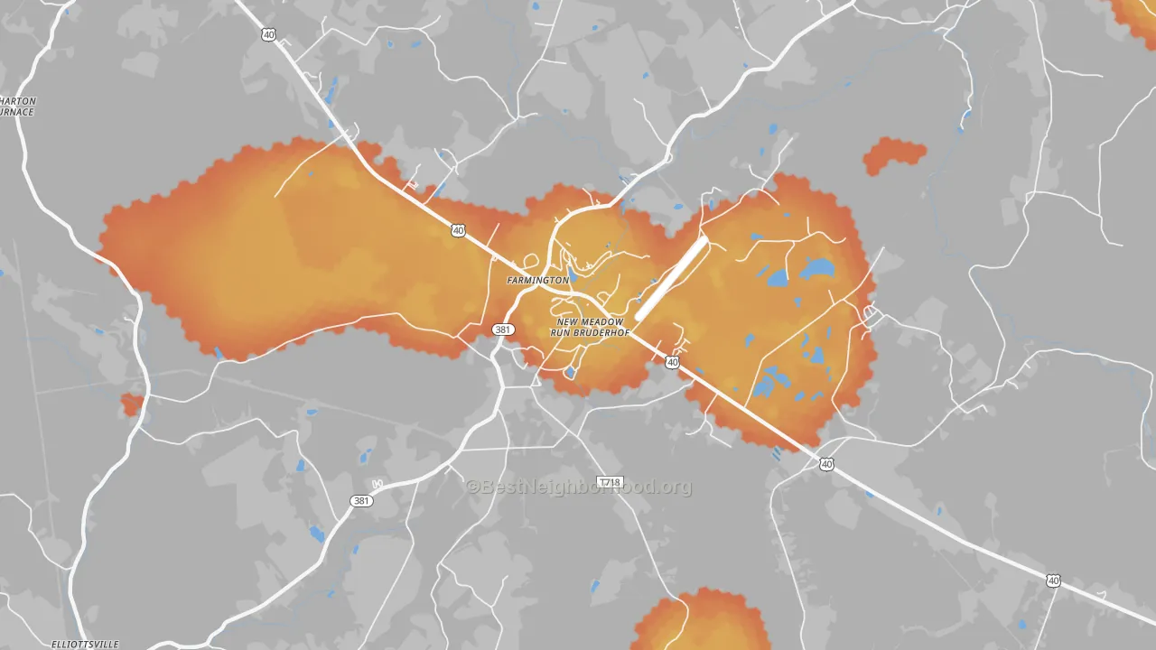 Bike Grade map of Mount Washington, PA