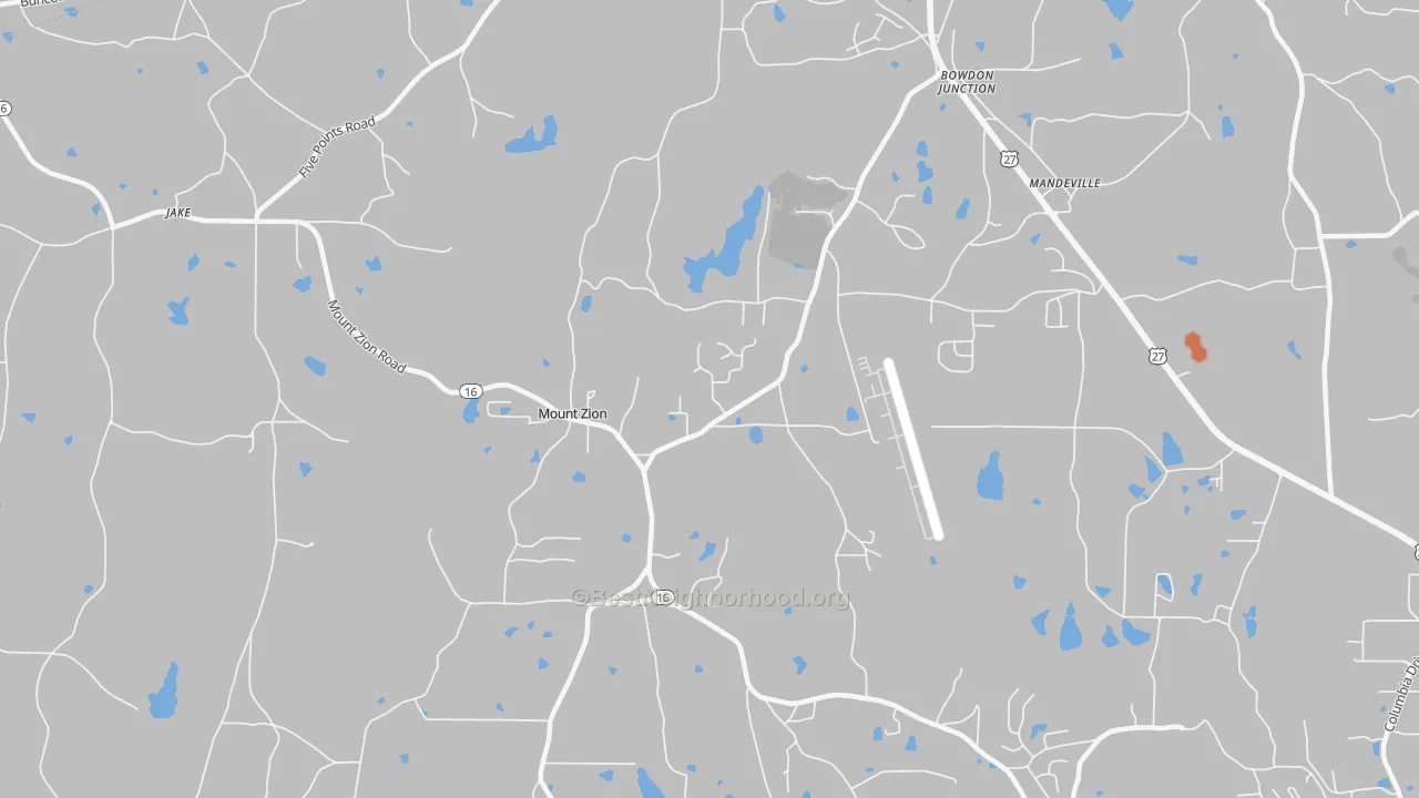 Bike Grade map of Mount Zion, GA