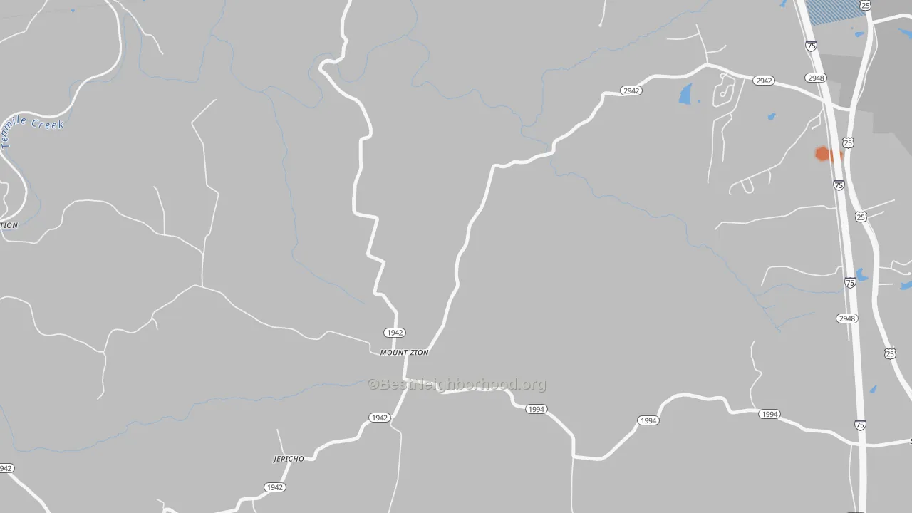 Bike Grade map of Mount Zion, KY