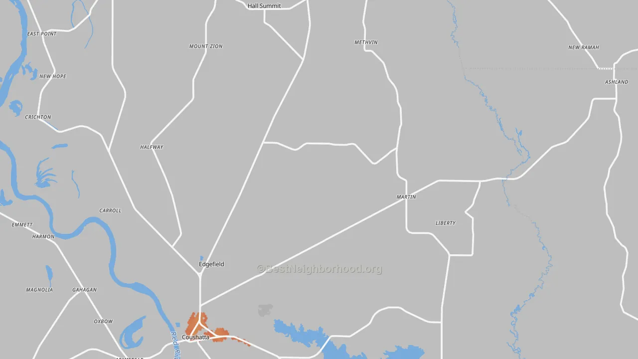 Bike Grade map of Mount Zion, LA