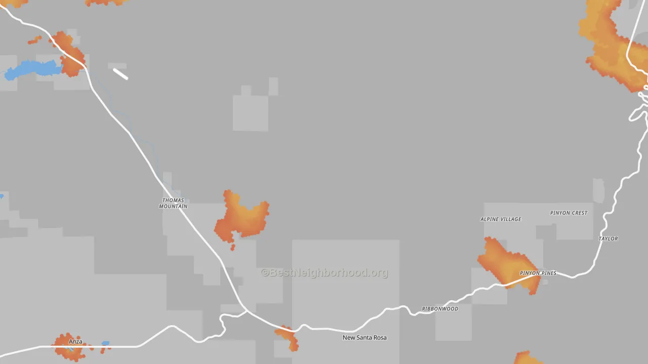 Bike Grade map of Mountain Center, CA