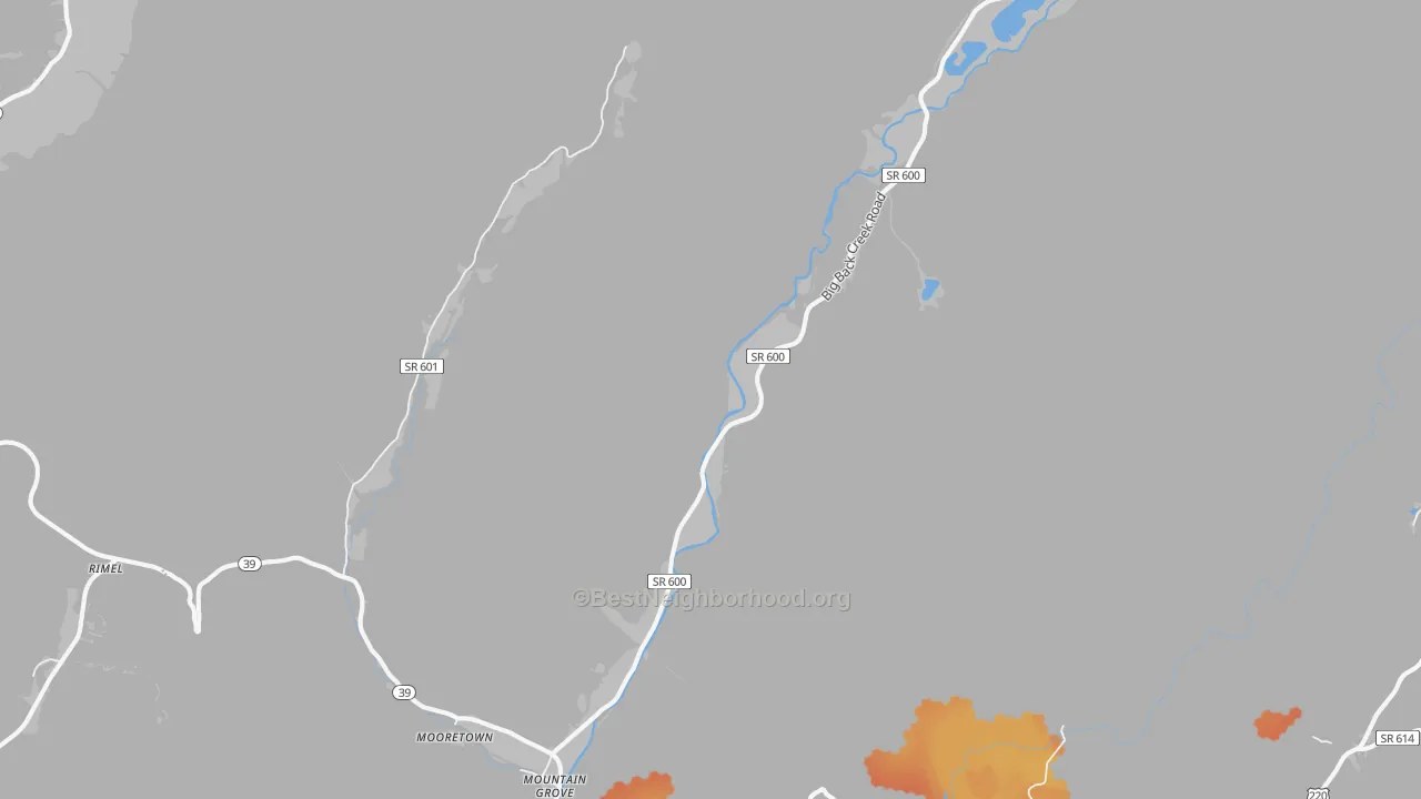 Bike Grade map of Mountain Grove, VA