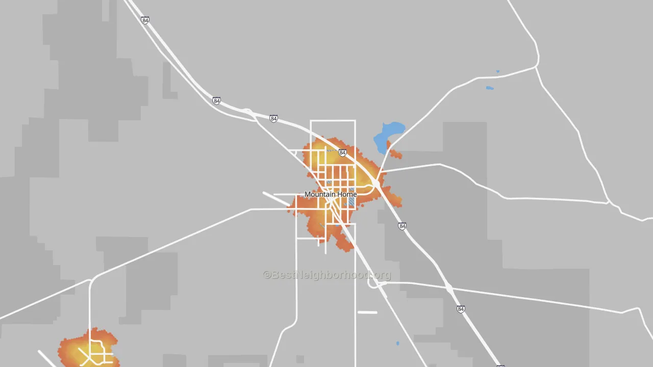 Bike Grade map of Mountain Home, ID