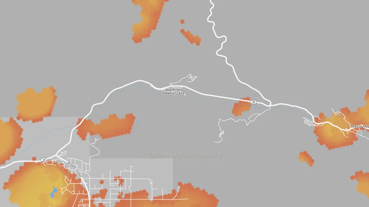 Bike Grade map of Mountain Home Village, CA