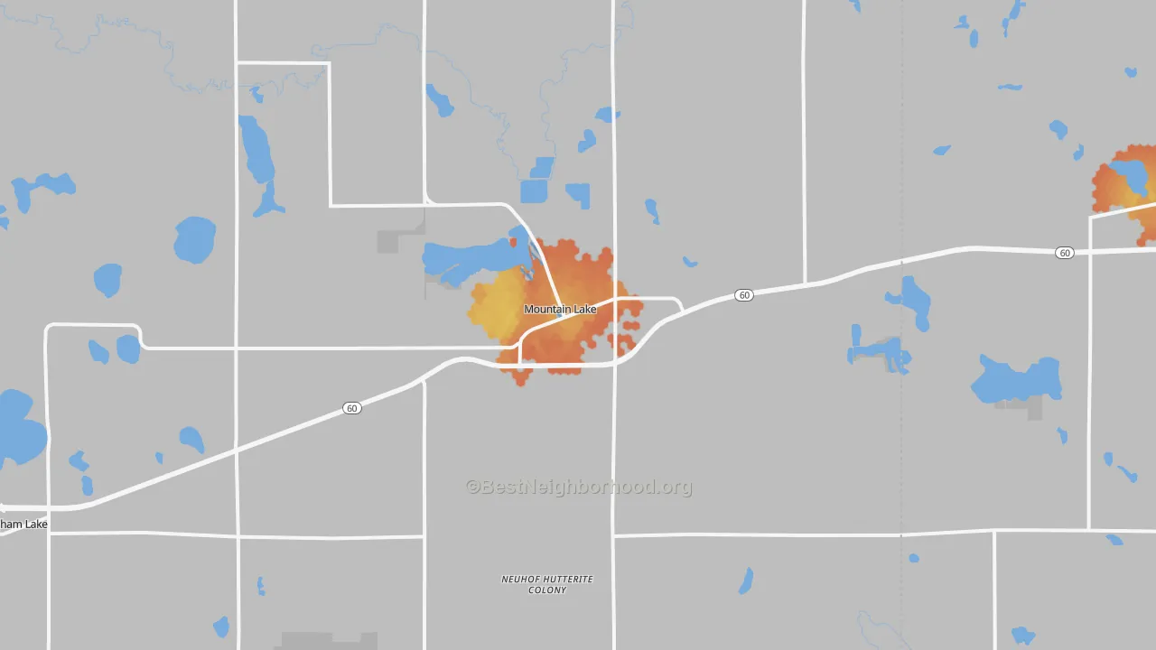 Bike Grade map of Mountain Lake, MN