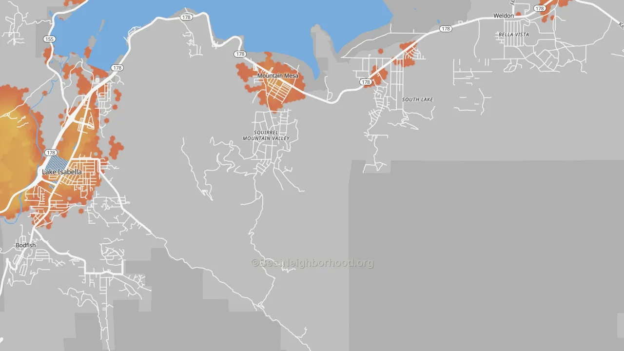 Bike Grade map of Mountain Mesa, CA