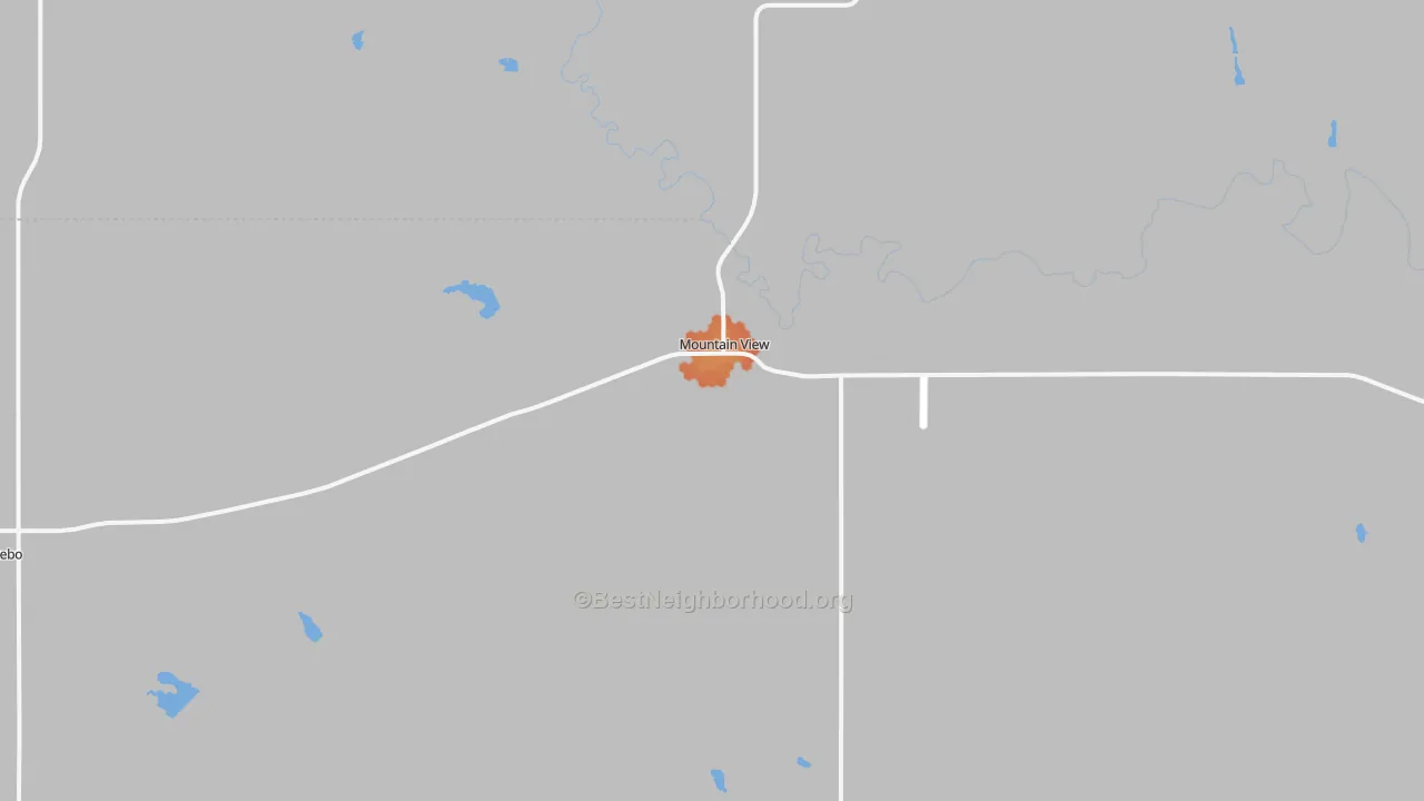 Bike Grade map of Mountain View, OK
