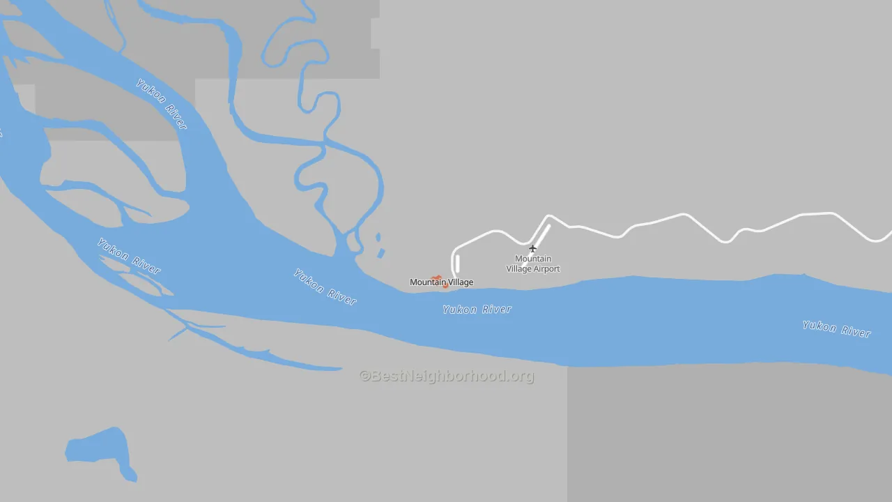 Bike Grade map of Mountain Village, AK