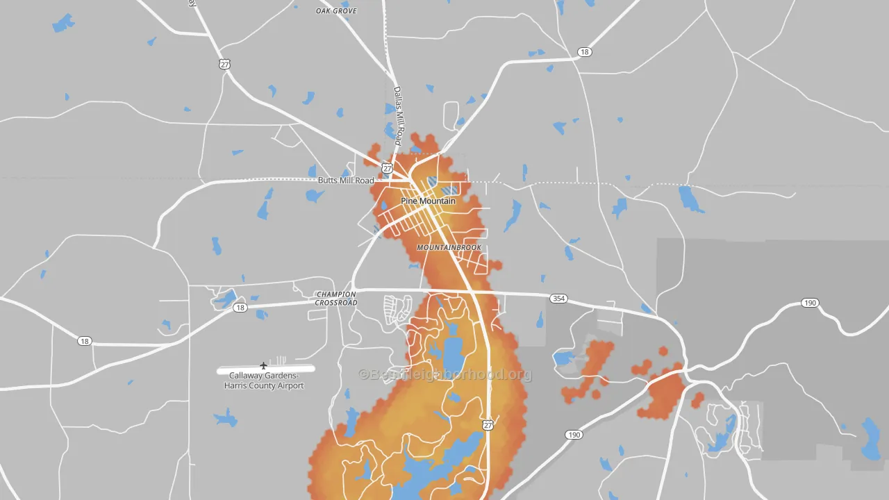 Bike Grade map of Mountainbrook, GA